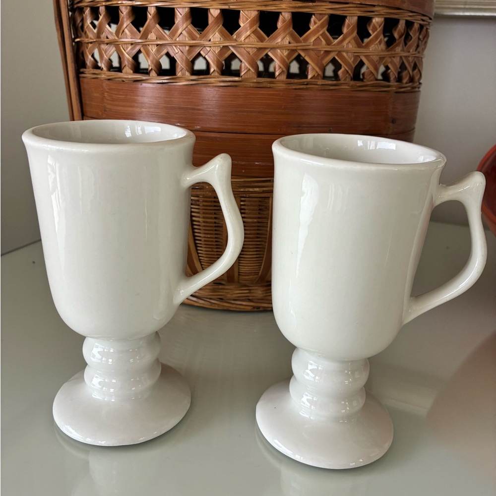 Pair of vintage HALL POTTERY coffee mugs